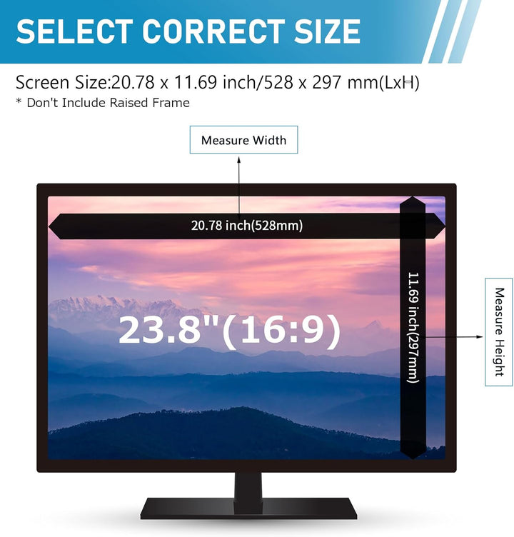 LAMA Anti Blaulichtfilter für 23,8 Zoll Monitor, Blaulicht blockierende Displayschutzfolie, Anti Blu
