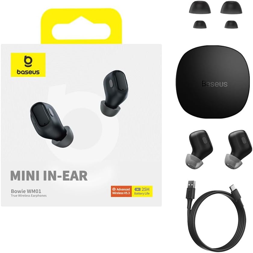 Earphones TWS Baseus Bowie WM01 (Black)