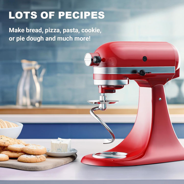 Cofun Edelstahl SpiralKnethaken für KitchenAid Zubehör, Knethaken für KitchenAid 4,5-5 Quart Kipp-St