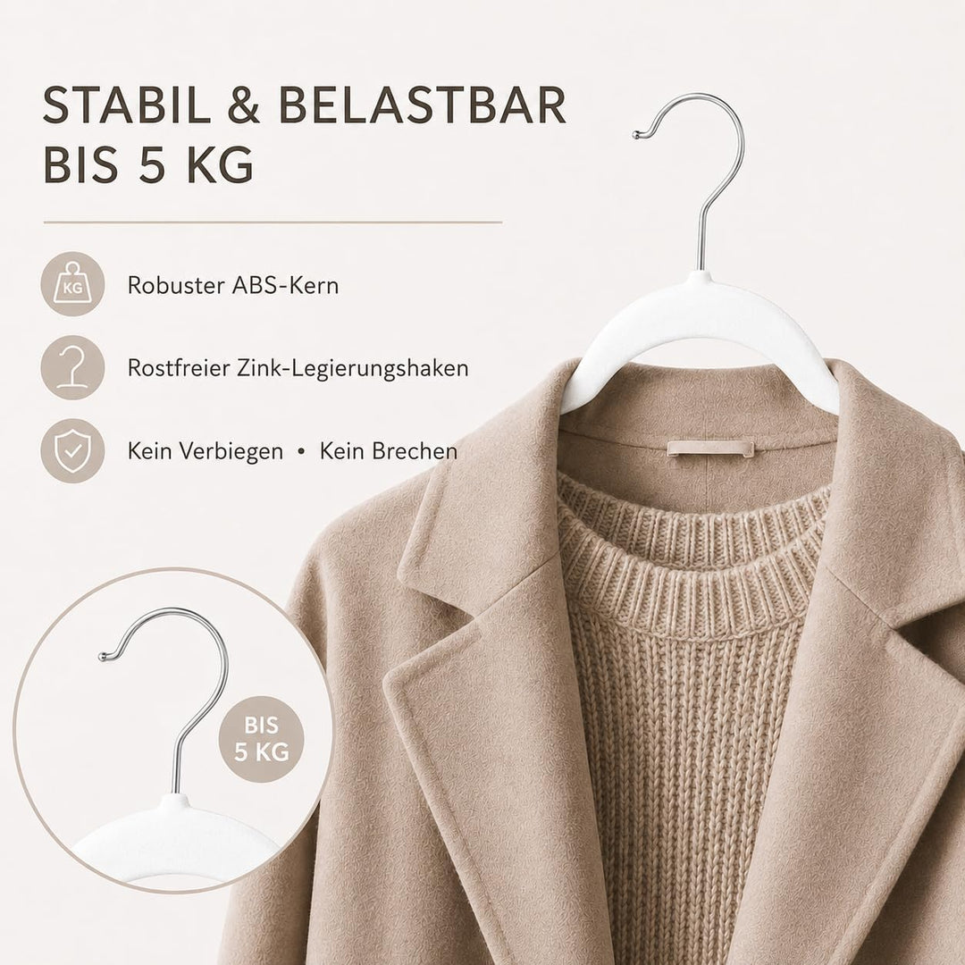 HOUSE DAY Kleiderbügel Samt 40 Stück, rutschfeste Schmale Bügel als Kleiderbügel Platzsparend design