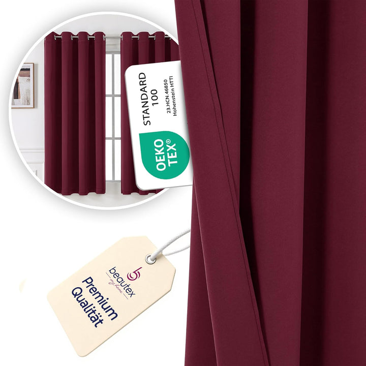 BEAUTEX Verdunkelungsgardine mit Ösen, Blackout Ösenschal Blickdicht abdunkelnd, Grösse und Farbe wä