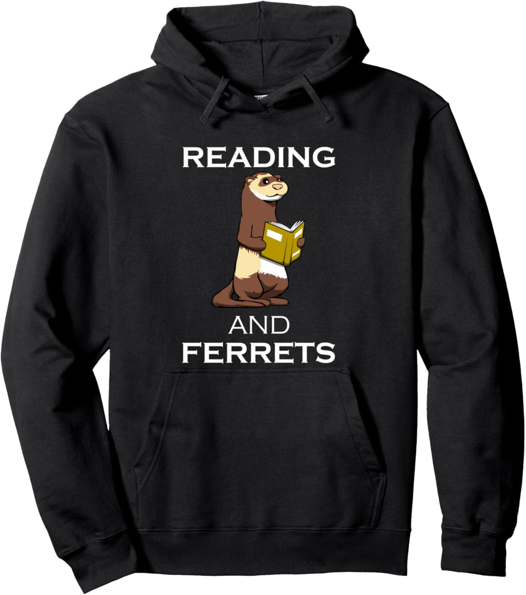 Lesen und Frettchen knuddeln Witziger Nager Pullover Hoodie