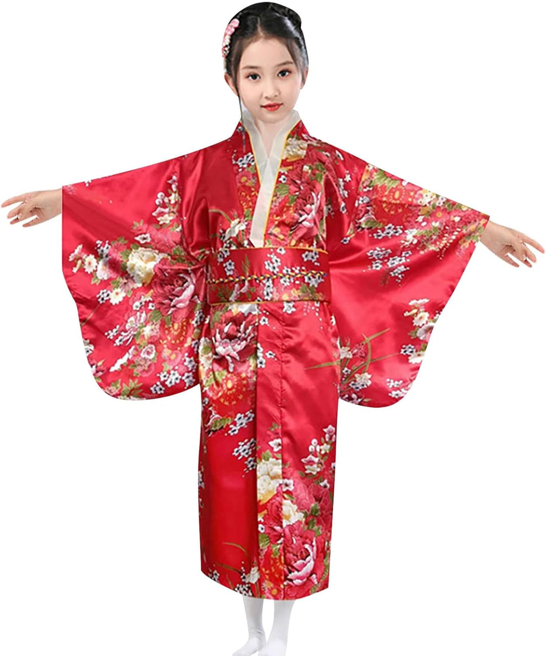 2026 - Japanisches traditionelles Kleid Kimono Robe für Kinder Mädchen Yukata Kimono Anime Cosplay R