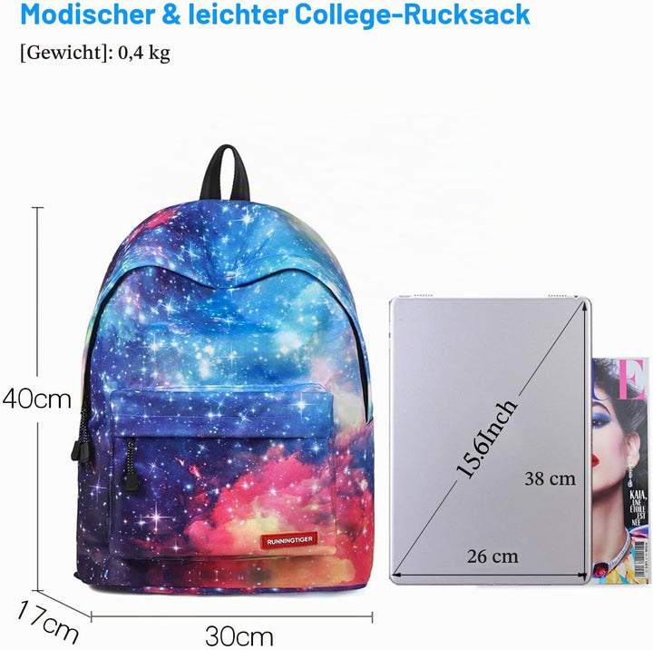 FANDARE Kinderrucksack Schulranzen Schulrucksack Galaxy Schultasche Junge Mädchen Rucksäcke Schulran