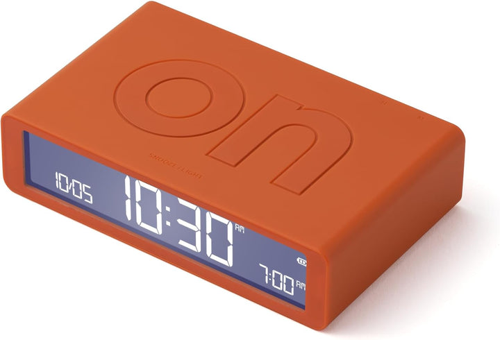 Lexon Flip Classic Morgenwecker, beleuchtet, wendbar mit Seiten on Off und Snooze-Funktion, mit LCD-