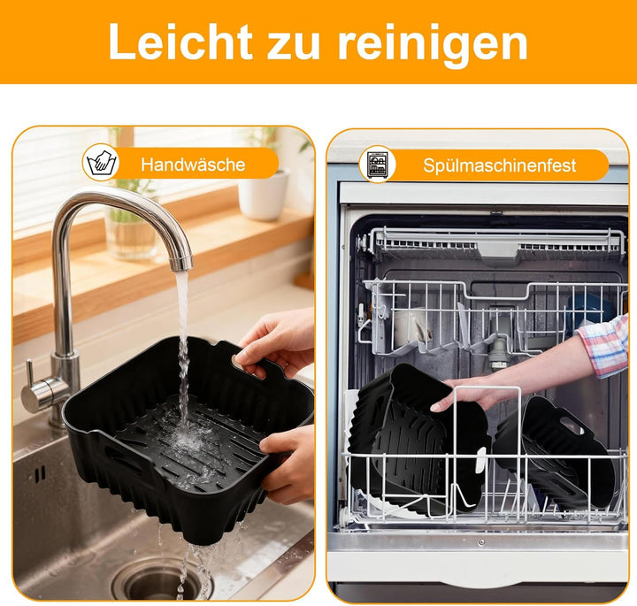 Heissluftfritteuse Silikonform für Philips Dual Basket 9l, 4 Stk Airfryer Zubehör für Philips 3000 S