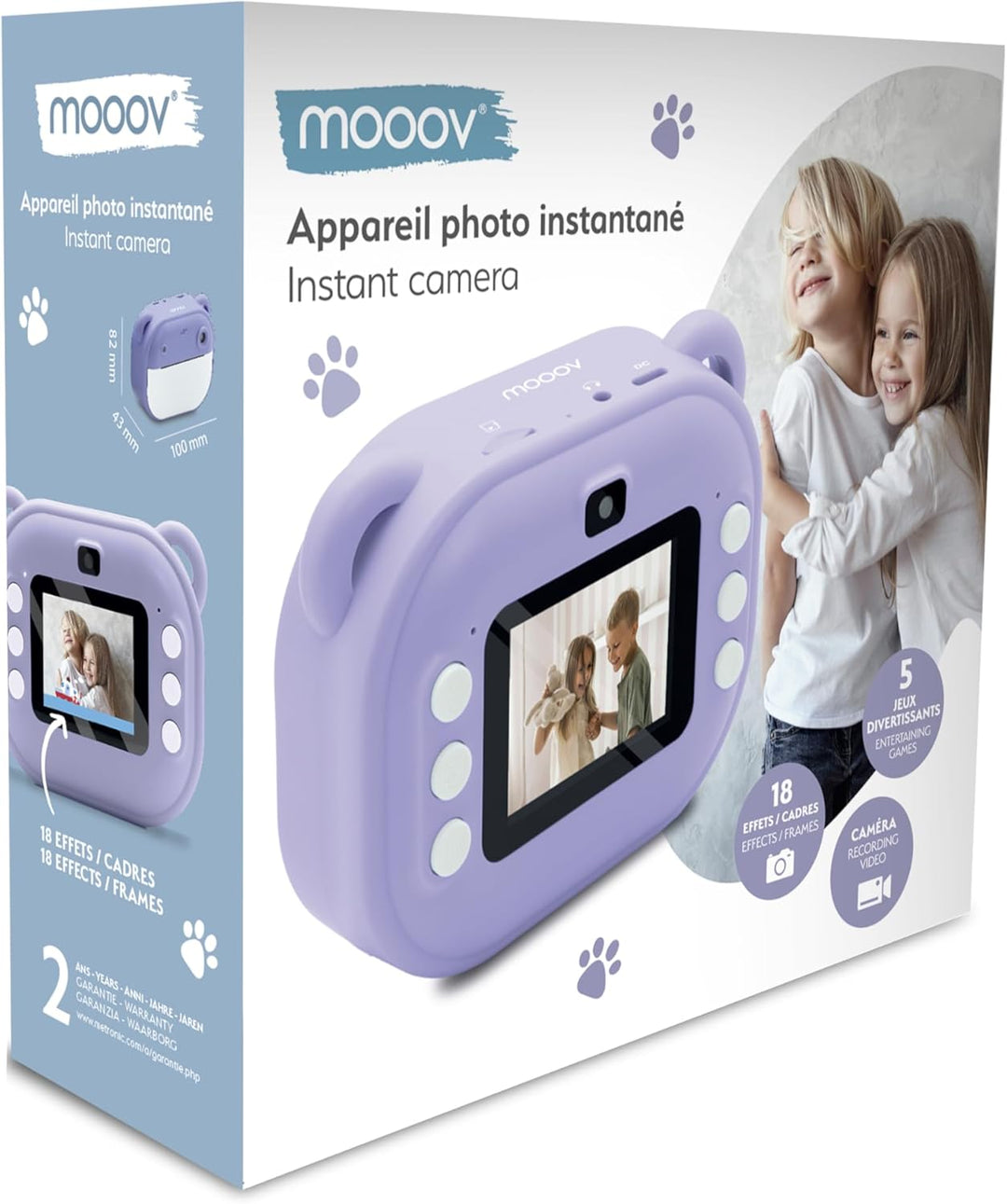 MOOOV 477523 Sofortkamera und Kinderkamera für Mädchen, Jungen, Violett