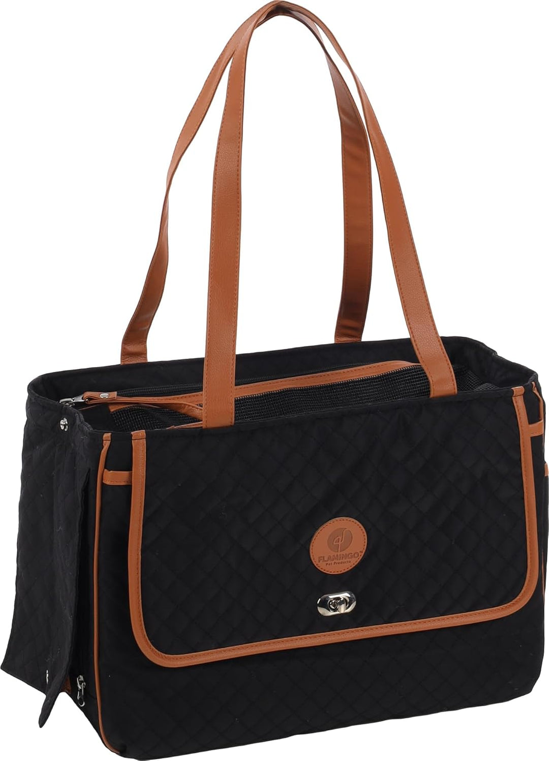 Hundetasche - Tragetasche Noenie Schwarz – 41x20x28cm – Polyester – Öffnungen Oben/seitlich – Belüft