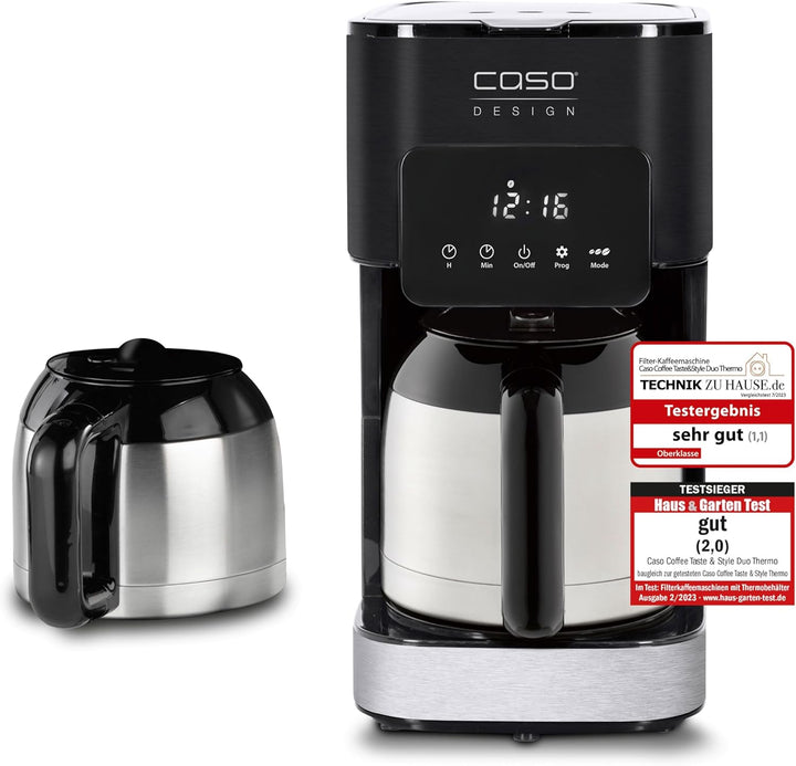 Caso Coffee Taste & Style Duo Thermo, Edelstahl, Schwarz