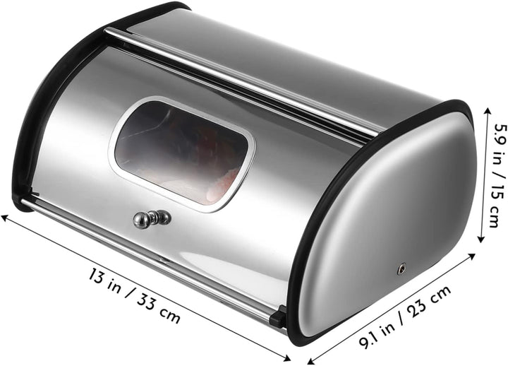 TOPBATHY Home Andenkenbox Edelstahl Brotbox mit Rolldeckel Küche Brot Aufbewahrungsbehälter Behälter