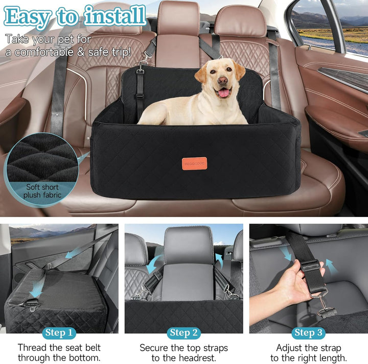 Hundeauto-Sitz für grosse und mittlere Hunde und Sitzerhöhung für kleine Hunde, abnehmbarer und wasc
