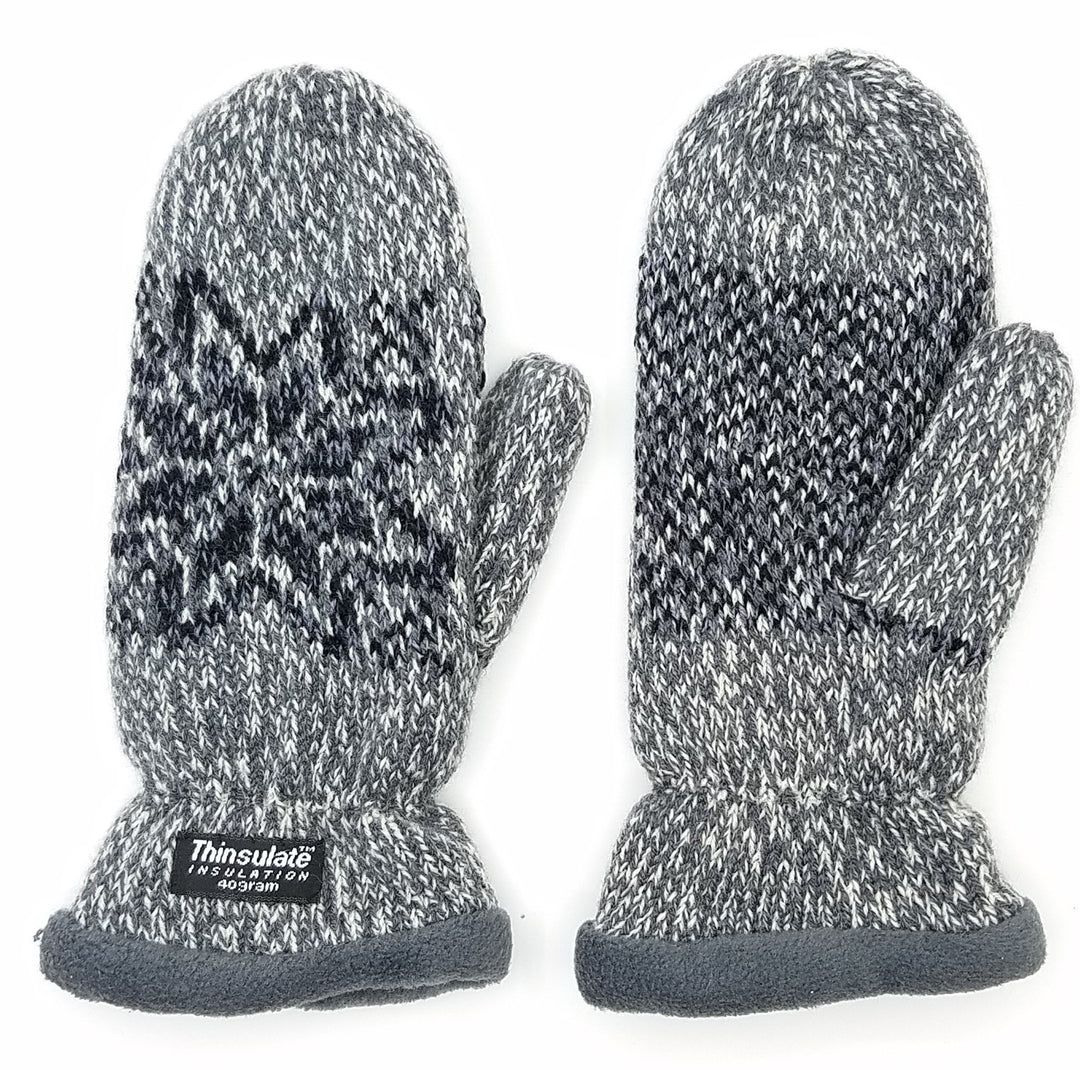 BRUCERIVER Damen Schneeflocke Strickhandschuhe mit warmem Thinsulate Fleece Futter Grau L, Grau L