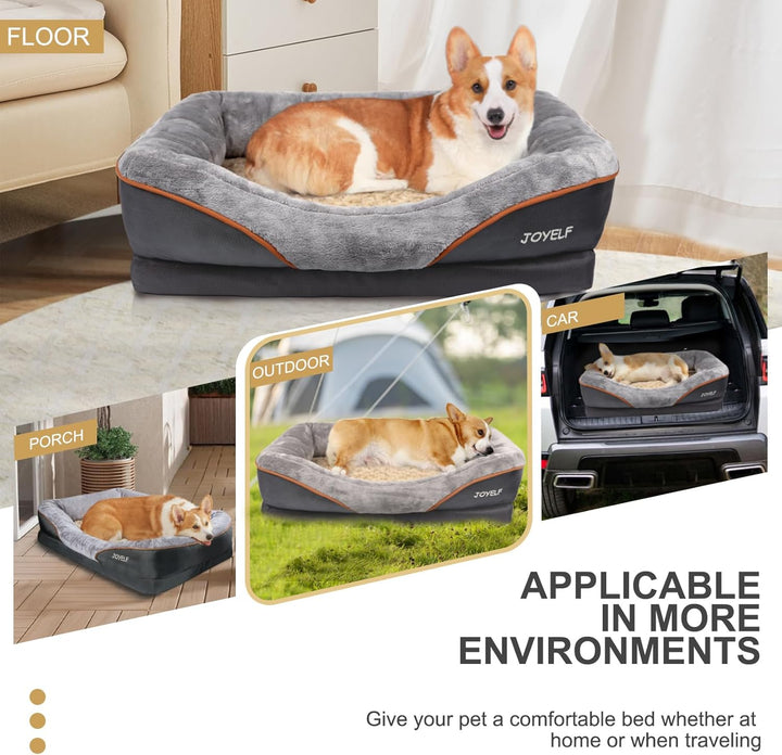 JOYELF Grosses Hundebett Memory Foam orthopädisches Hundebett & Hundesofa mit abnehmbarem waschbarem
