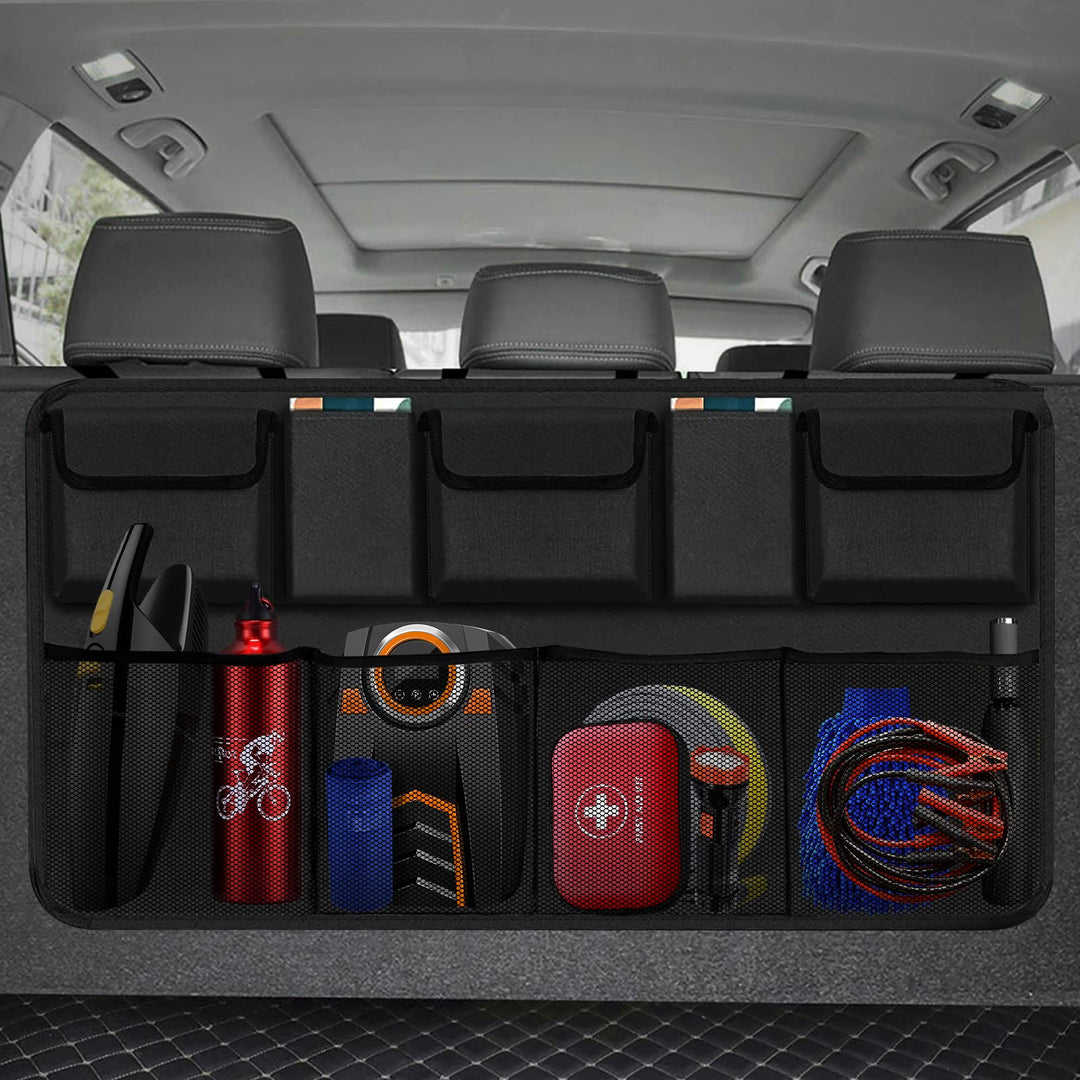 Auto-Kofferraum-Organizer, Rücksitz-Hänge-Organizer mit 9 grossen Aufbewahrungstaschen, super Kapazi