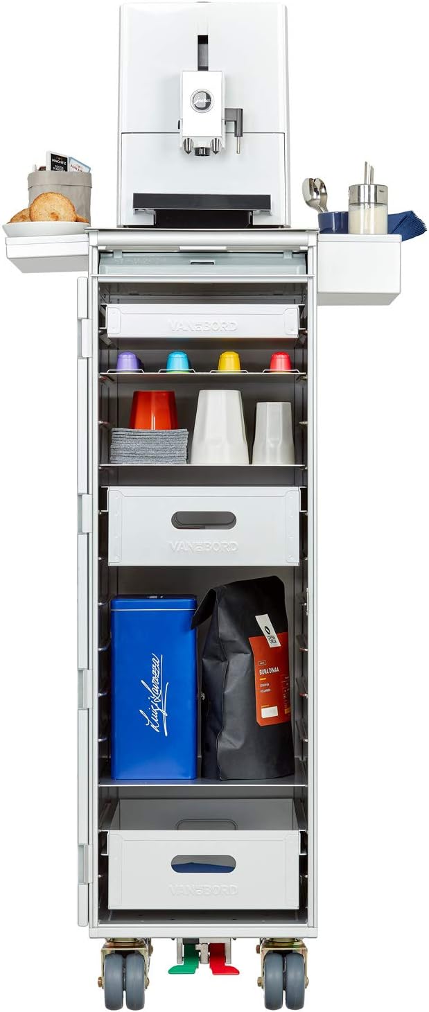 VanDeBord Ausstattungspaket Kaffeebar, Zubehör für Airline Trolleys, Kaffeebar-Möbel (Aluminium, Atl