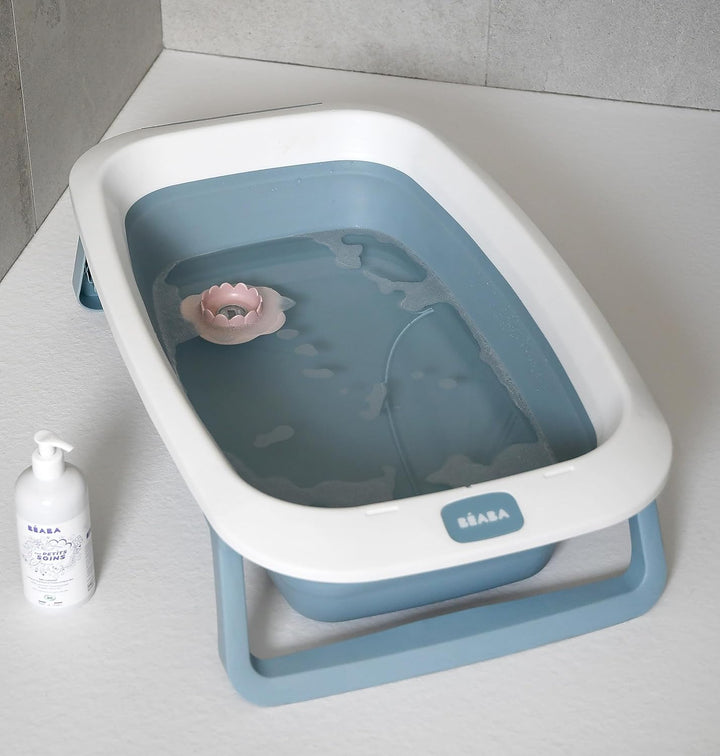 BÉABA, Faltbare Babybadewanne, Ultrakompakt, Rutschfeste Füsse, Trendiges Design, Abflussstopfen, Pr