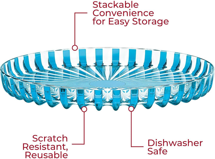 GUZZINI - Rundes Tablett "Dolcevita", Bio-Based Plastic, Turquoise, 31x31xh3,5