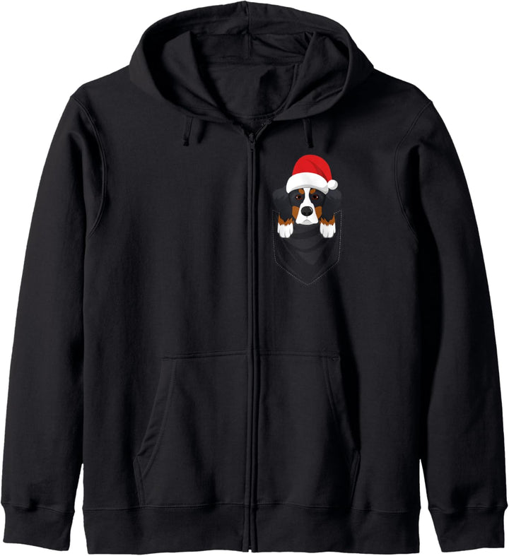 Pocket Graphic Berner Sennenhund Weihnachten Hund Kapuzenjacke