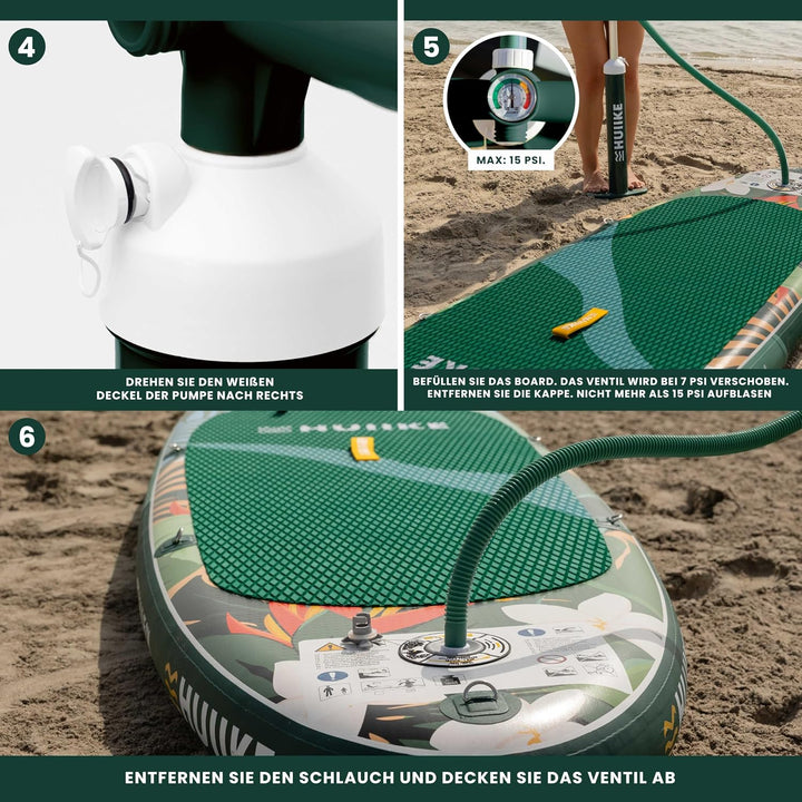 Sup Pumpe Doppelhub - HUIIKE | Pumpe Stand Up Paddle 15 PSI, Luftpumpe Sup Handpumpe Stabil | Handpu