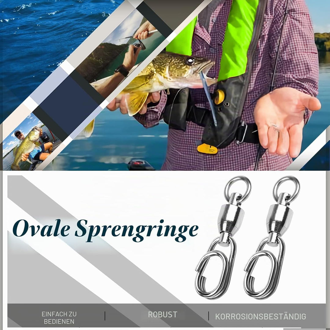 9Tong Kugellager Set Angeln Wirbel Snaps Rolling Kugellager Wirbel Angeln Snaps Lock Salzwasser Ange