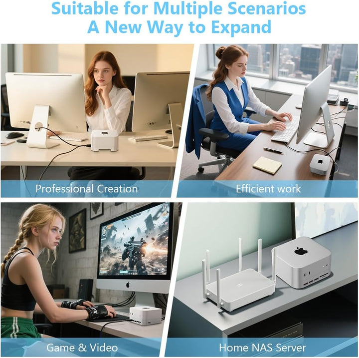 OFFCUP Dockingstation Kompatibel mit Mac mini M4, Dockstation mit M.2 NVMe SSD-Schacht SD TF-Kartenl