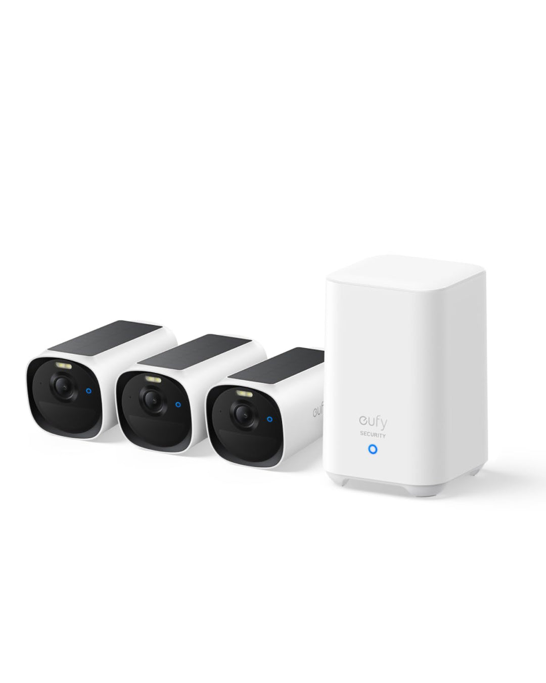 eufy Security eufyCam E40 3-Kamera-Set mit Homebase 2, kabellose 2K Solarkamera für aussen, mit inte