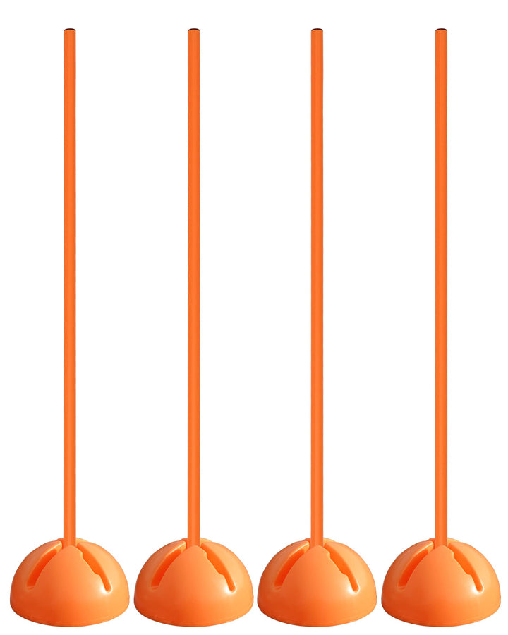 Kombi-X-Standfuss aus Kunststoff & Slalomstange 100 cm – 4er Set – befüllbarer Standfuss – Stange fü