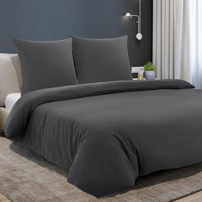 PiccoCasa 3 teilig Bettwäsche 200x200cm Mikrofaser Bettwaesche Set Modern Weicher Bettbezüge + 2 Kis