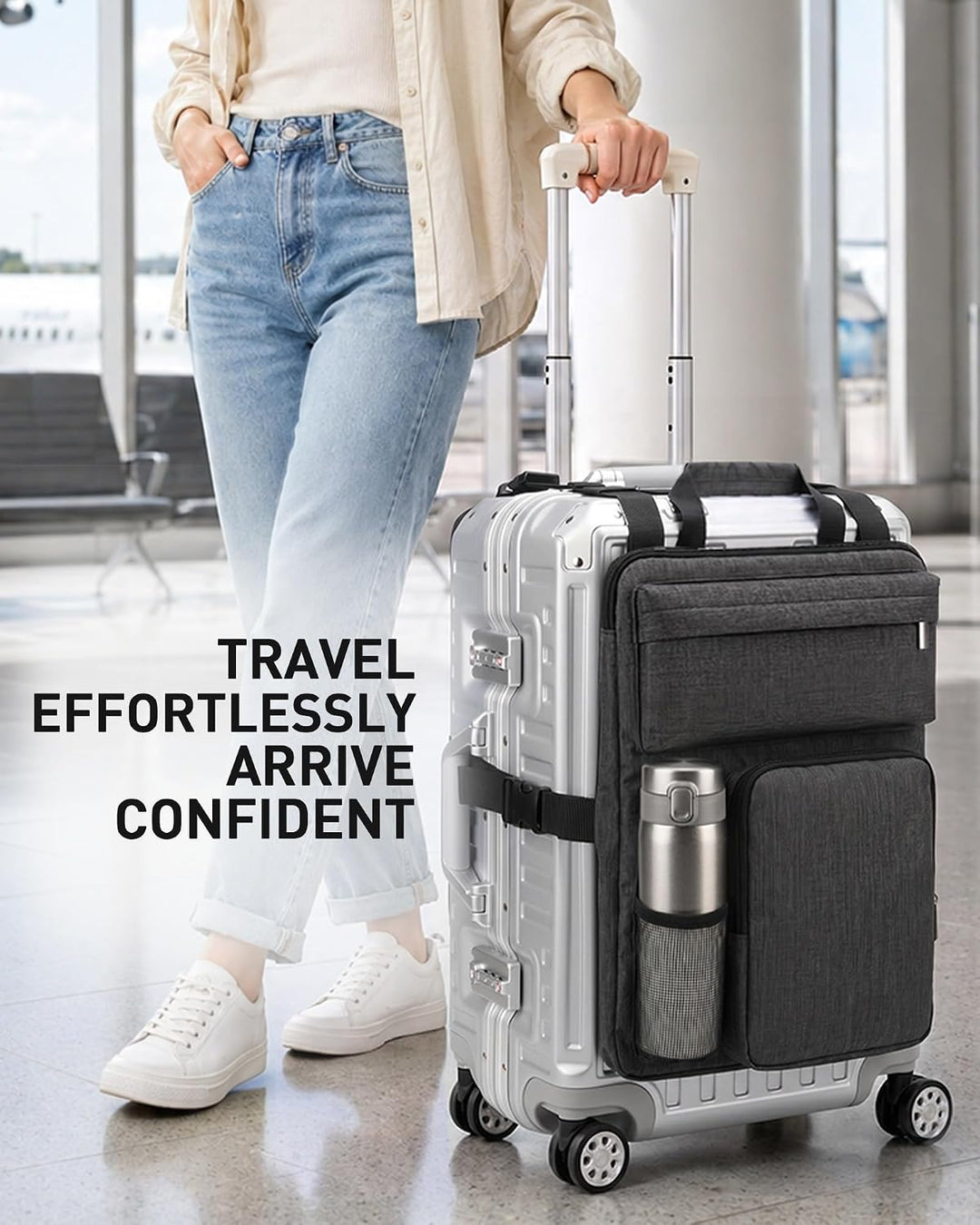 BS-VOG Über-Koffer-Organizer für Handgepäcktasche mit Getränkehalter | Packing Cubes für Koffer, ver