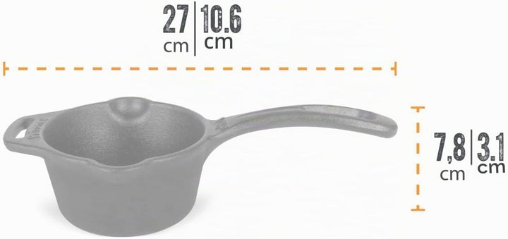 Petromax Gusseisen Saucentopf (0,5L) – Kleiner Topf mit Stiel &amp; Ausgiesshilfe, wärmespeichernd, vore
