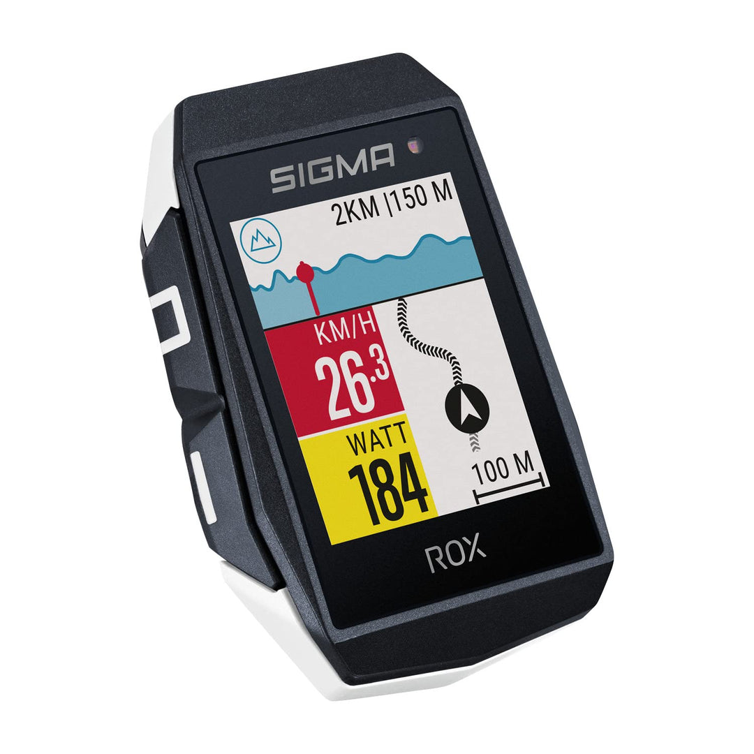 SIGMA SPORT ROX 11.1 EVO White HR Set | Fahrradcomputer kabellos GPS &amp; Navigation inkl. Short Butler