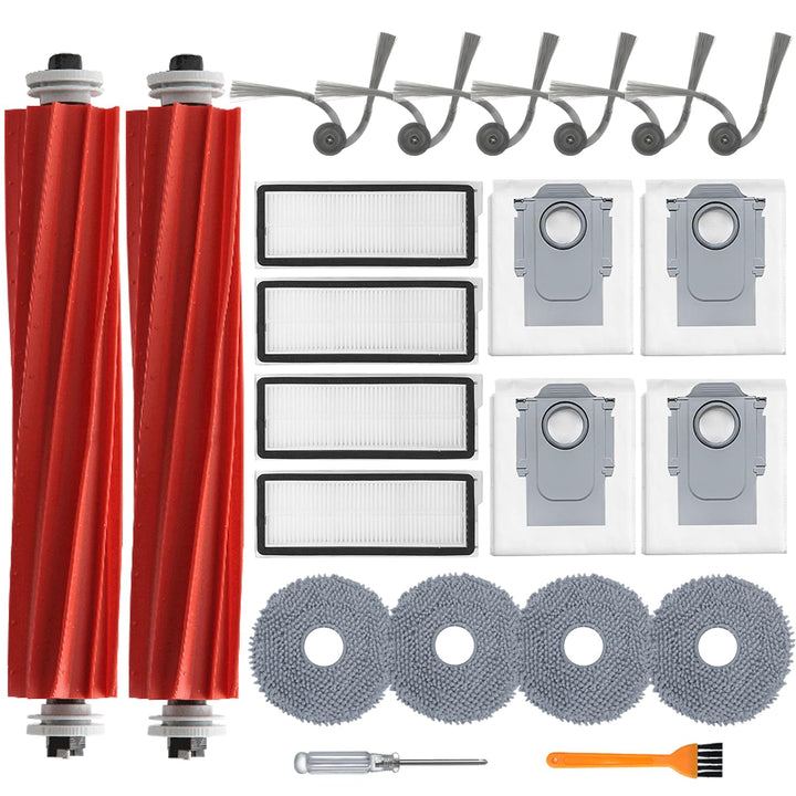 Zubehör für Roborock QV 35A/QV 35S/QR 598/QR 798 Staubsauger, Ersatzteile mit 2 Hauptbürste, 4 Hepa