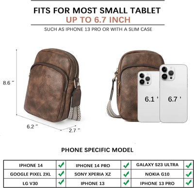 BOSTANTEN Handy Umhängetasche Damen, Handytasche zum Umhängen Leder, Handytasche mit Geldbörse zum U