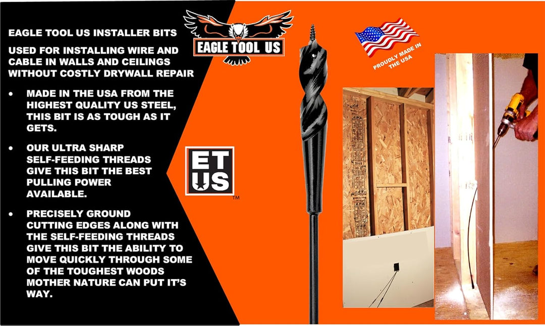 Eagle Tool Flexible Kombination Schraube Point Installer Bit für Holz (1 Stück), 9/16 in, 1 9/16 in.