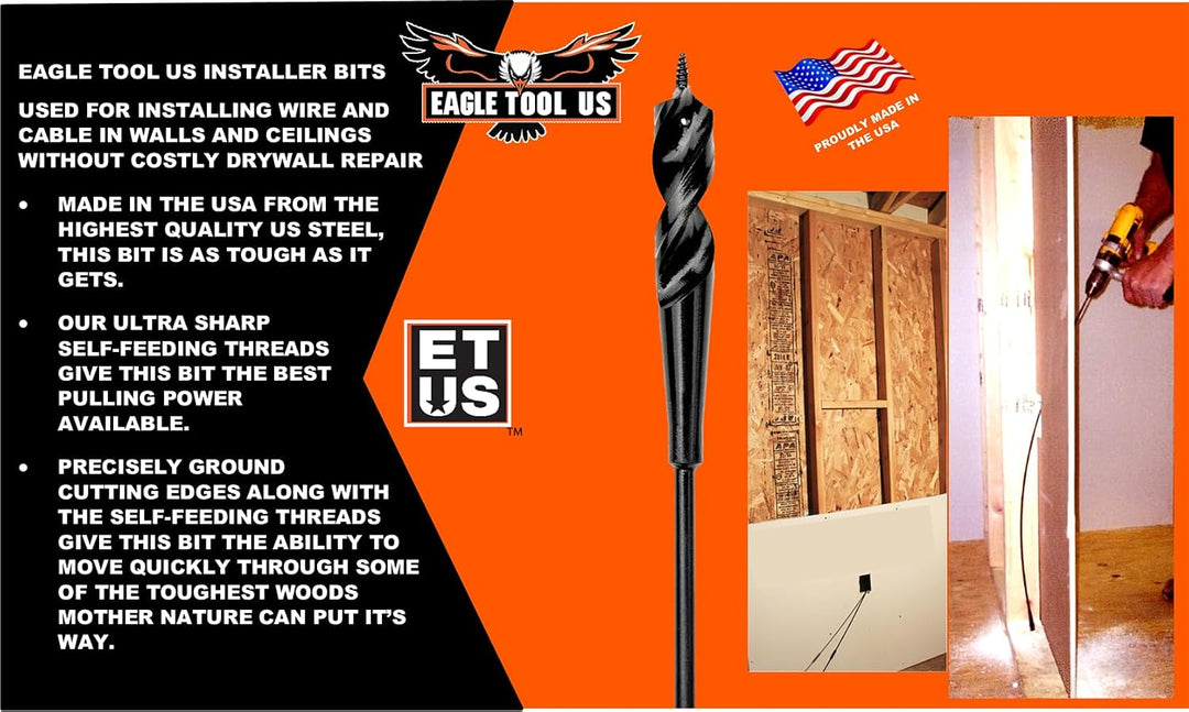 Eagle Tool Flexible Kombination Schraube Point Installer Bit für Holz (1 Stück), 3/8 in., 1 3/8 in.