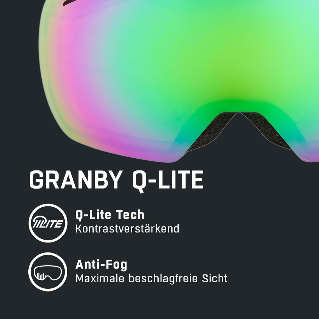 ALPINA GRANBY Q-LITE - verspiegelte, kontrastverstärkende Skibrille mit 100% UV-Schutz für Erwachsen