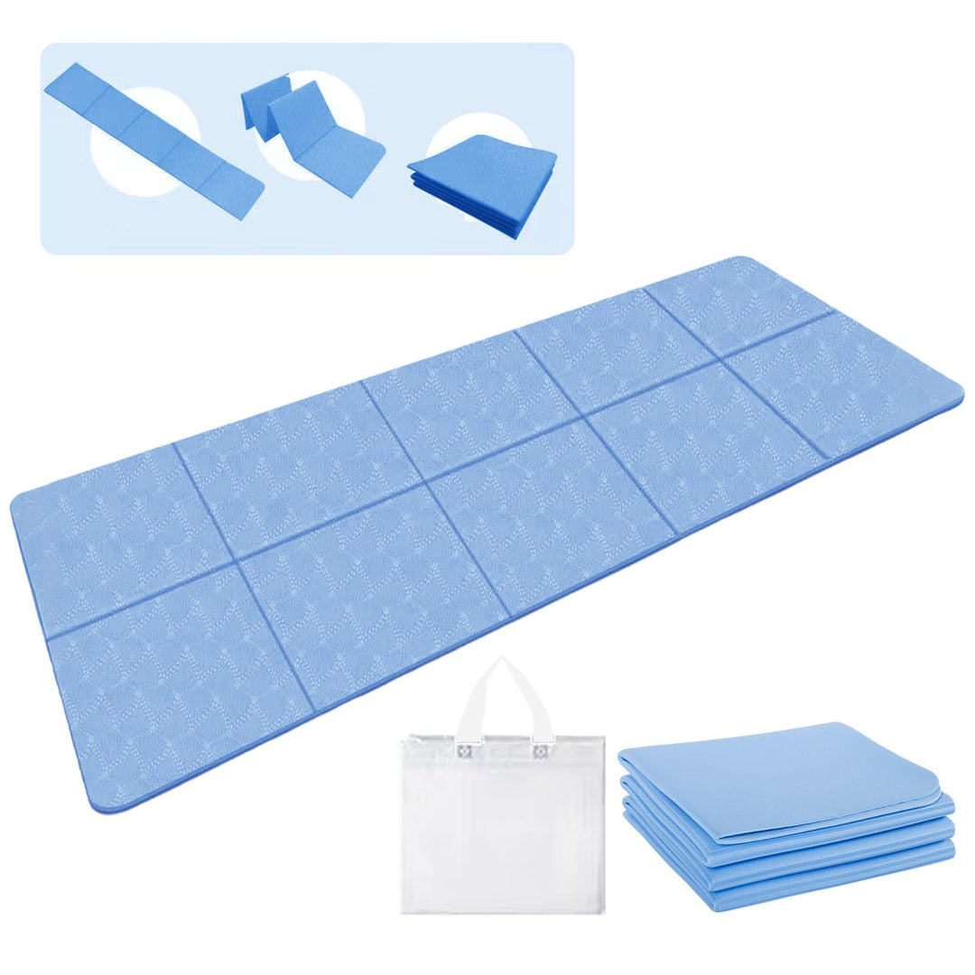 Yogamatte, Klappbare Yogamatte,183 x61x0.4 cm Reiseyogamatte Rutschfest, Tragbare Fitnessmatte mit T