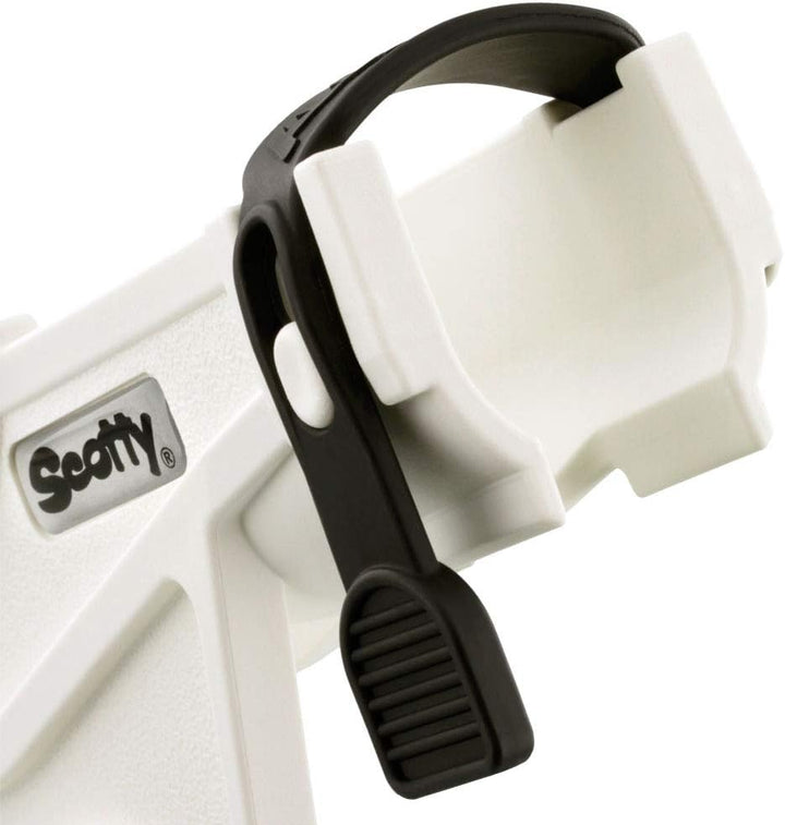 Scotty Baitcaster/Spinnrutenhalter mit 241 Seitendeck-Halterung Weiss, Weiss