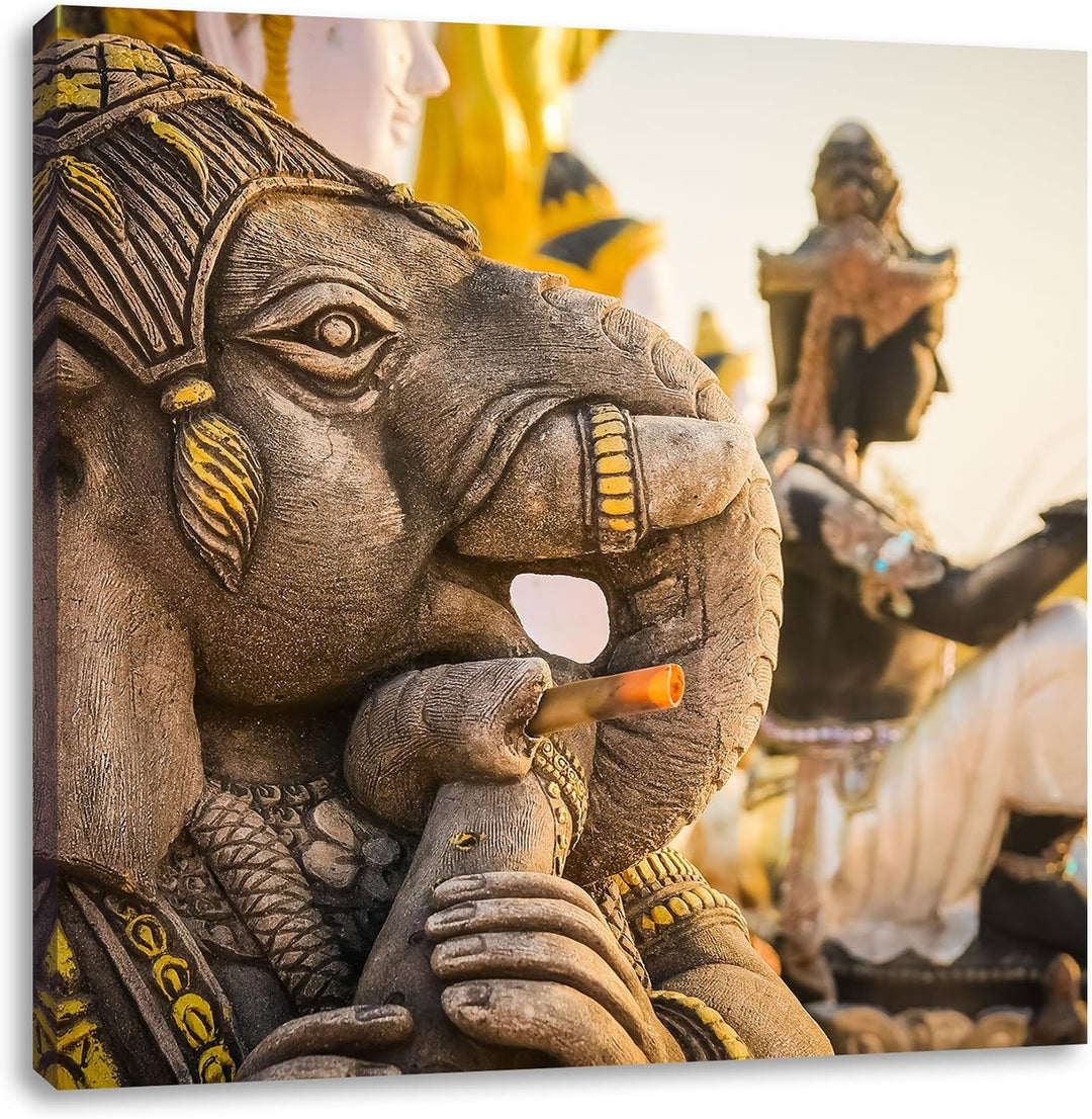 Pixxprint Elefantengottheit in Thailand als Leinwandbild/Grösse: 70x70 cm/Wandbild/Kunstdruck/fertig