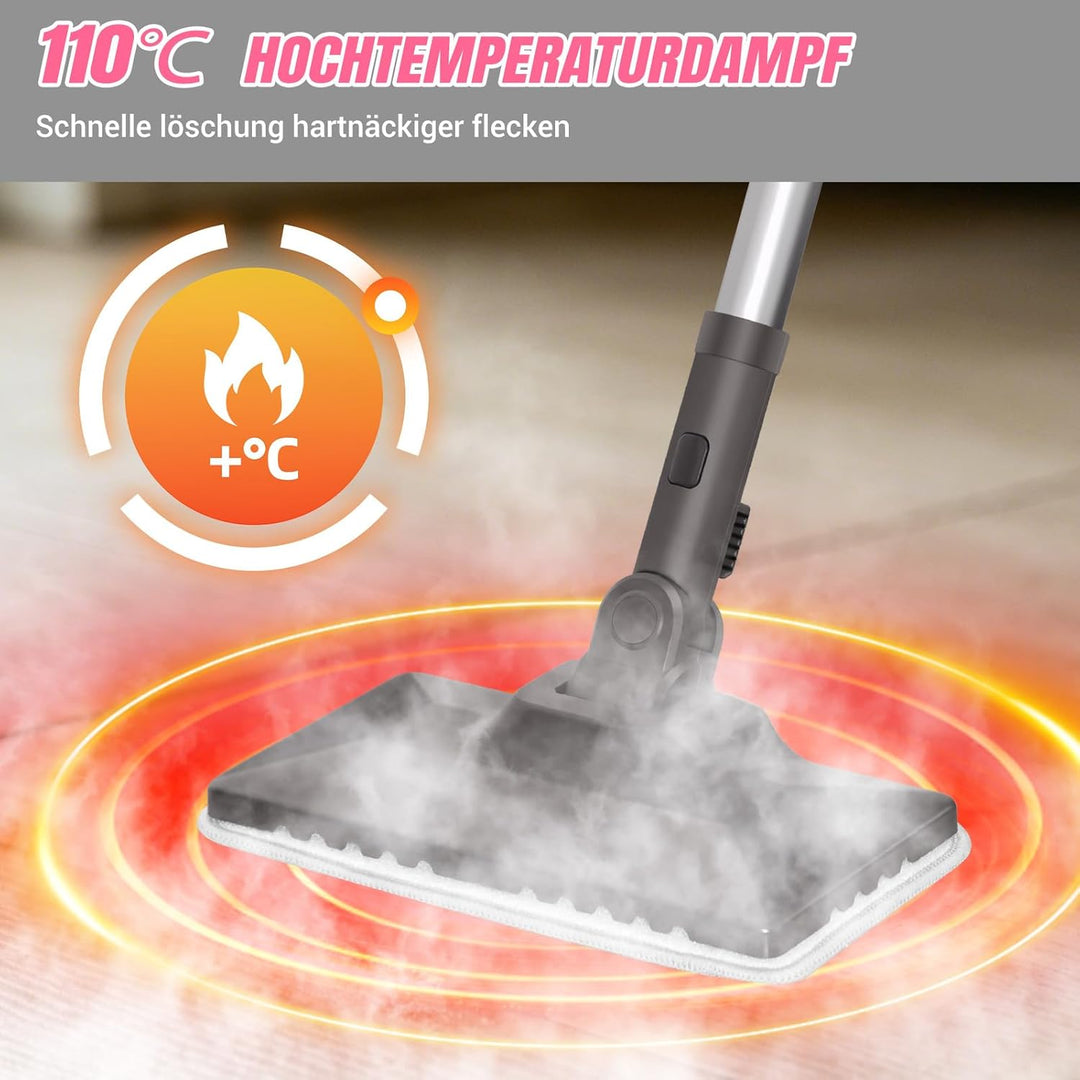 2000W Dampfreiniger, 5Bar Hochdruck Dampfreiniger Handgerät, Steam Cleaner mit 11 Zubehör, 40Min Lau