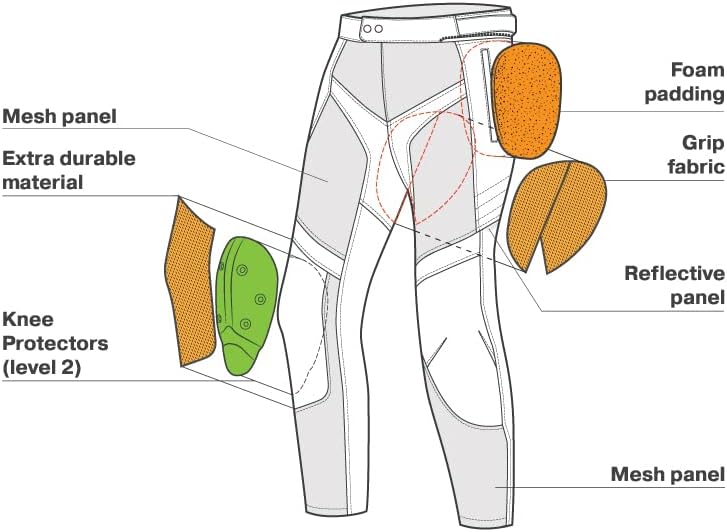 SHIMA JET Motorradhose Herren - Sommer Verstärkte Motorcycle Tourenhose Männer aus Mesh Textil mit W