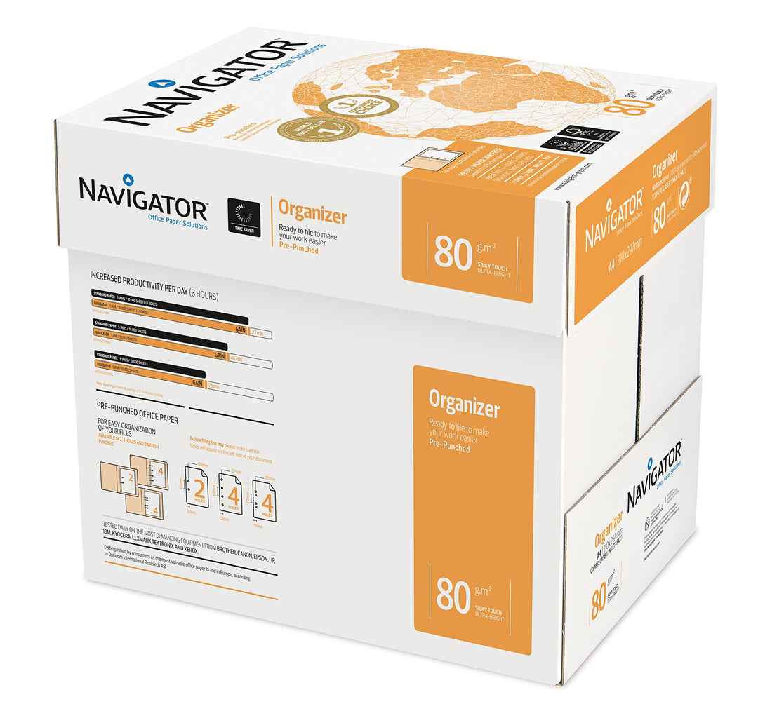 NAVIGATOR NAVIG2FORIA4 Organizer, A4, 80 g, 2 Löcher, 5 Stück