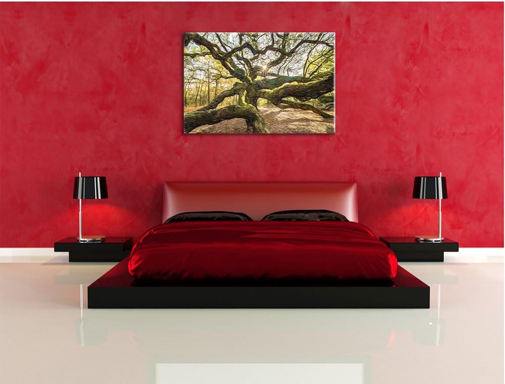Pixxprint gigantisch verzweigter Baum / 100x70cm Leinwandbild bespannt auf Holzrahmen/Wandbild Kunst