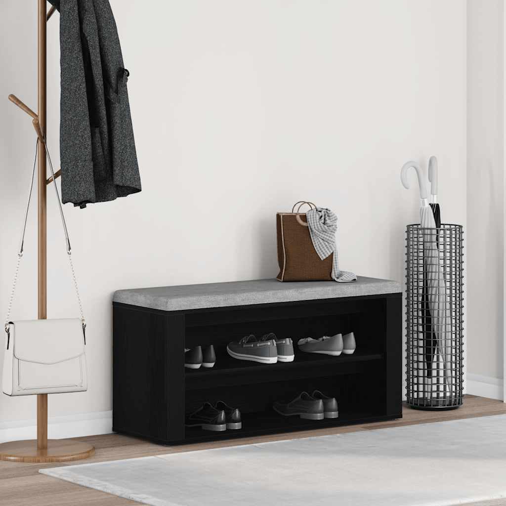 vidaXL Schuhbank Schwarze Eiche 100 x 35 x 45 cm Holzwerkstoff, Schwarze Eiche