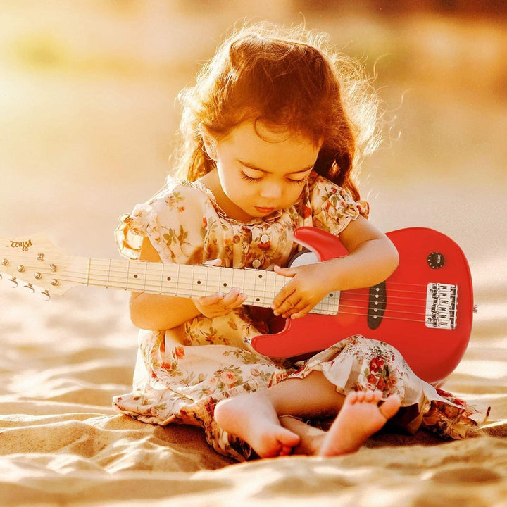 Winzz 30 Zoll Mini E-Gitarre Kinder Ahorn Griffbrett Elektrische Gitarre Anfänger Set für Kinder mit