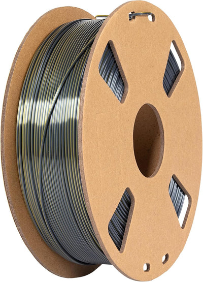 Silk PLA 3D-Drucker-Filament, zweifarbig, Seidenschwarz und Bronze, zweifarbig, zweifarbig, 1,75 mm,