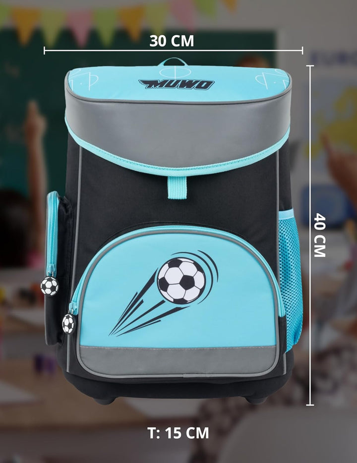 MUWO Kinder Schulranzen Set 5tlg. ergonomischer Leichter Schulrucksack mit Sporttasche, Turnbeutel,
