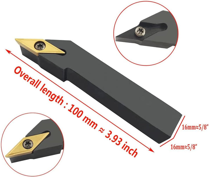 1 x 16 mm SVJCR1616H16 Indexierbarer Hartmetalldrehwerkzeugeinsatz-Halter mit 11 Stück VCMT331/ VCMT