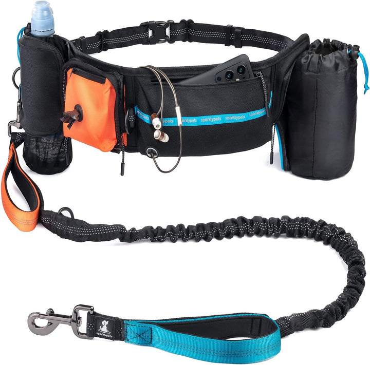 SparklyPets Joggingleine Hunde mit Bauchgurt – Joggingleine Hunde für Freie Hände Mittlere/Grosse Hu