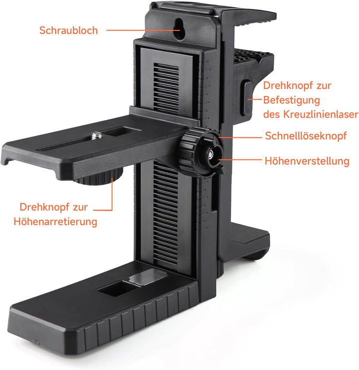 DOVOH Kreuzlinienlaser magnetisch, Heavy-Duty Multifunktional mit verstellbarer Klemme, 1/4"-20 Gewi